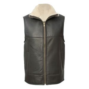 Eastern Counties Leather Mens Harvey Sheepskin Gilet / Dark Brown Nappa